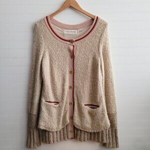 Anthropologie Charlie & Robin Cardigan Sweater Medium Layered Look Wool Blend